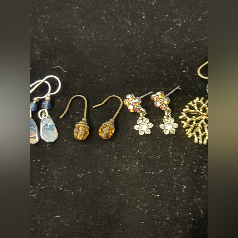 Five preloved small Gold and Silver Earrings Set